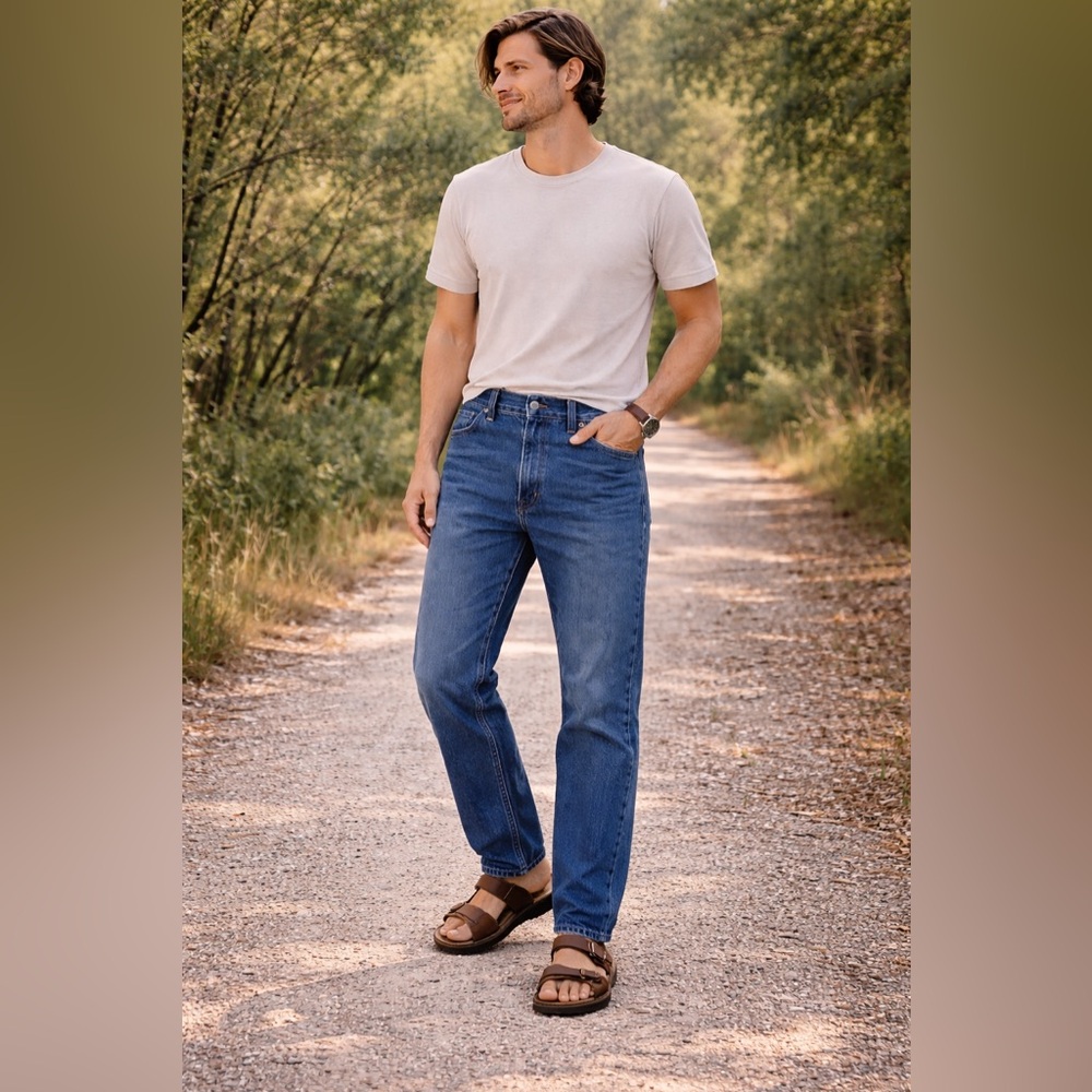 Levi’s Classic Blue Straight Leg Jeans Men’s Medium Wash Denim 36/32 [000271]